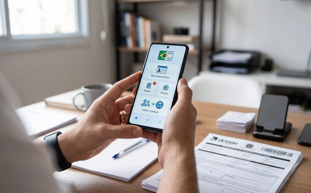 indicação de condutor pelo app CNH do BRASIL